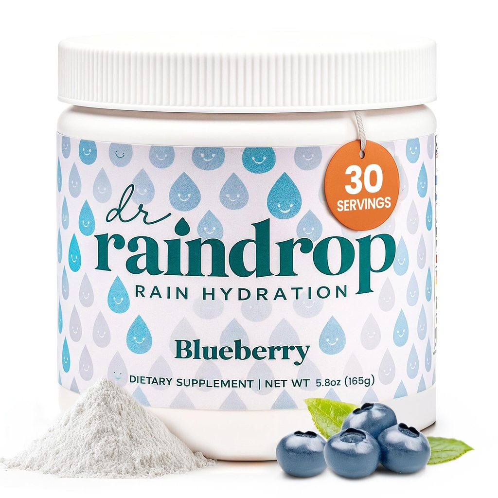 Poudre d'électrolytes, Flaveur de bleuets- No Added Sugar Hydratation Drink Mix- Sans gluten avec Citrate de potassium- Sports Hydratation