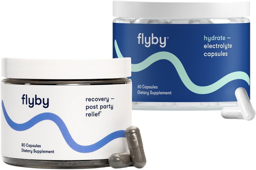 Flyby Recovery Supplement - All The Hang, Without The Over!TM e Electrolyte Recovery Capsule Bundle