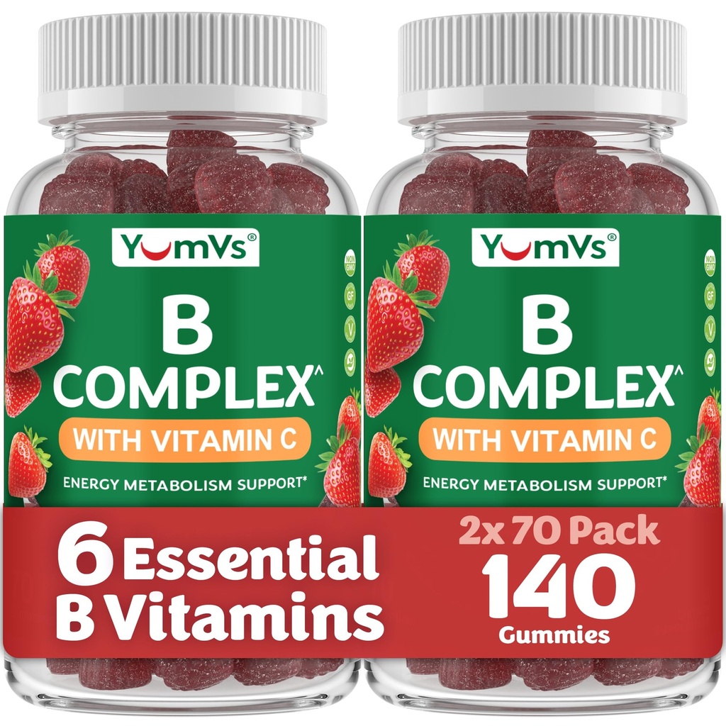 YUM-V'S B Complex Gummies with Vitamin C (70 Count, 2-Pack)