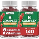 B Complex Gummis mit Vitamin C – Große Verkostung 1 Tag Energie & Nervous System Unterstützung für Erwachsene – Vegan, Kosher, Non-GMO Vitamin B Complex Gummis mit B12, B6, & Folsäure – 70 Count (2 Pack)