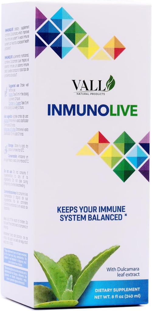 Vall-Inmunolive - Soluzione orale Alfalfa e Dulcamara - 8 fl oz (240 ml) Bottiglia - Supporto antiossidante naturale di Dulcamara & Alfalfa - Dose liquida misurata con 24 mesi di durata