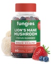 Fungies Lion's Mane Mushroom Gummis, Mixed Blueberry & Strawberry Flavor - Pilzergänzung Gummy für Erwachsene & Kinder unterstützt Gehirngesundheit, Kognitive Funktion, Fokus, Gedächtnis &amp; Stimmung, 60 Servierungen