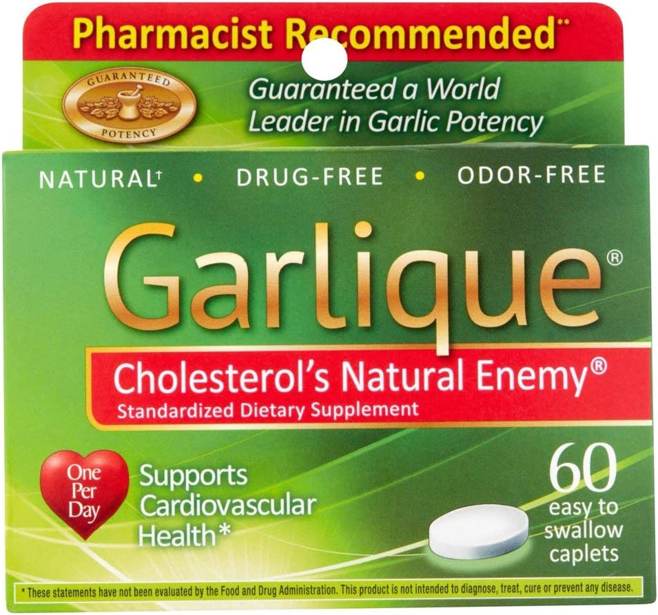 Garlique Healthy Cholesterol Formel mit 5000 mcg Allicin, 60 Enteric Coated Caplets (Pack von 3)
