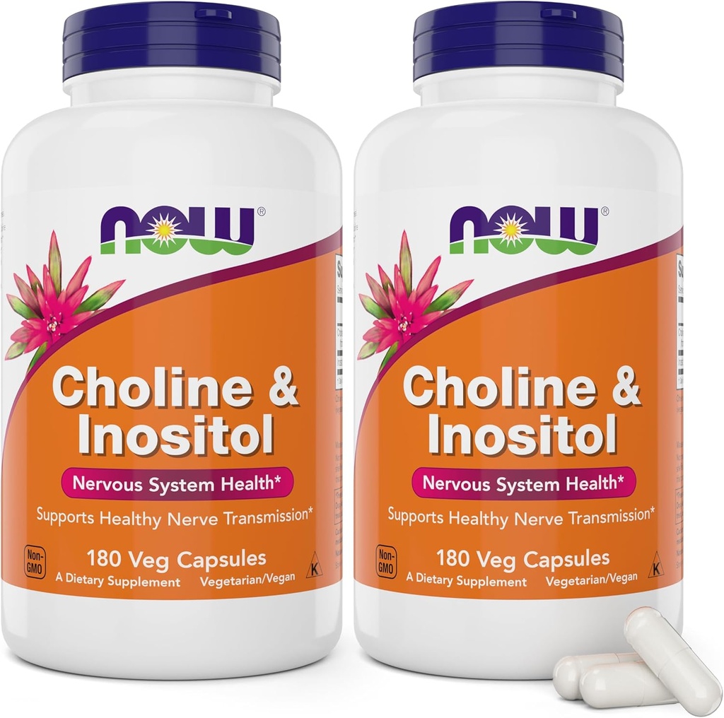 Jetzt Choline & Inositol, 180 Vegetarische Kapseln (Pack von 2)