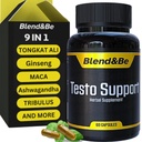 Blend&Be Testo Support | Integratore Alimentare Erboso All-in-ONE | Tongkat Ali, Fenugreek, Ginseng, Maca, Ashwagandha, Spirulina Tribulus, Black Seed e Cinnamon.+ ★Free E-Book ★