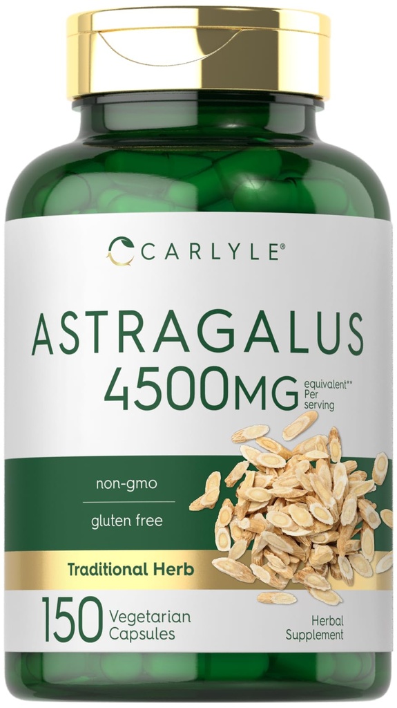Carlyle Astragalus Root Capsule 4500mg | 150 Count | Vegetariano, Non OGM, Gluten Free Supplement
