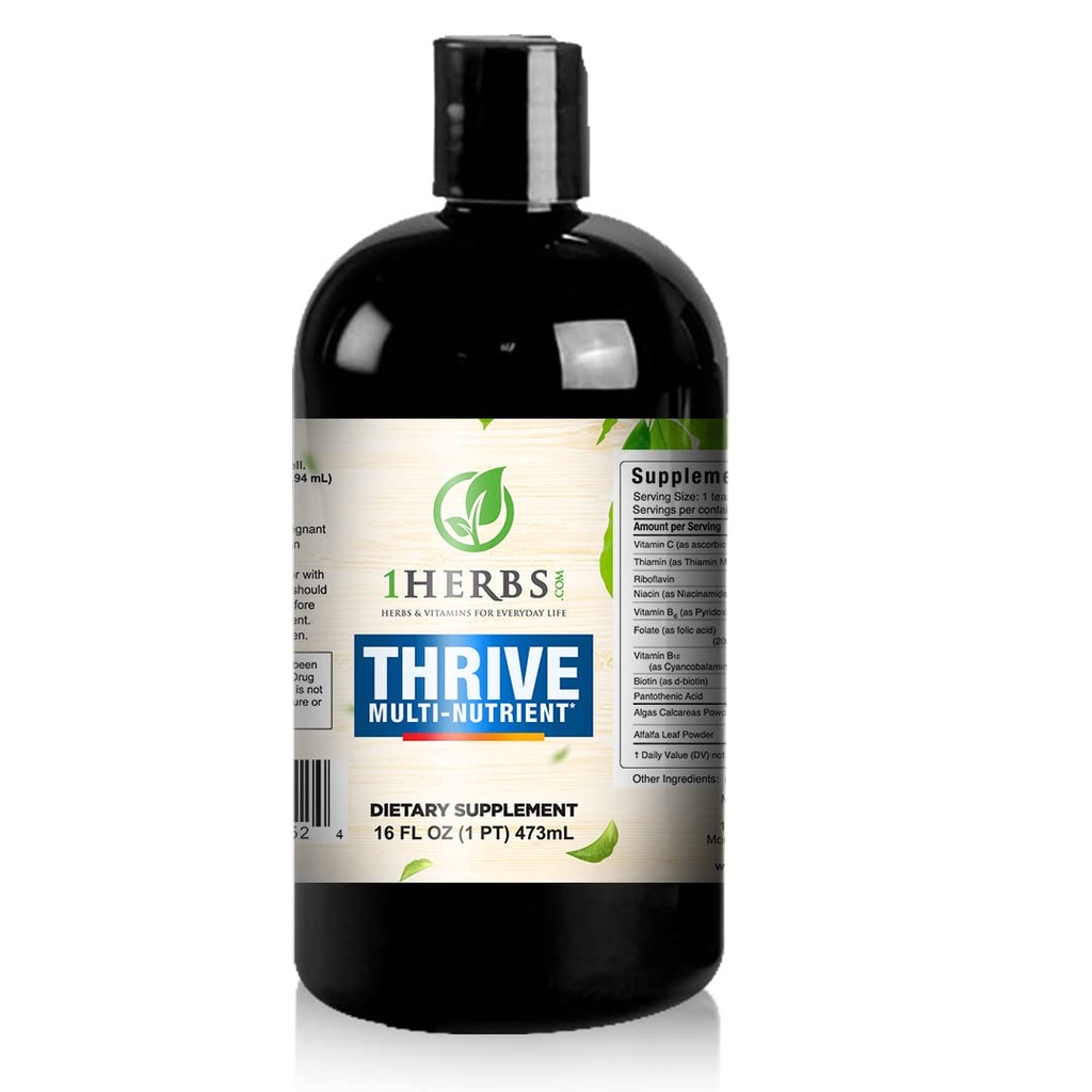 Thrive Multi-Nutrient Liquid - Alcol Free Daily Multivitamin con Liquid Vitamina C e Vitamina B Complex – Nutrienti vitali per Supporto Immune, Supporto per Cervello e Vitamine per Unghie per Capelli, 16 Fl Oz