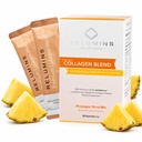 Relumins Marine Collagen Powder Drink Mix - Peptide di collagene con Glutathione, Tè verde, CoQ10, & Acido ialuronico Boosts Glowing Skin - 100 Sachets di polvere x Ananas aromaed + 10 Sachets gratuiti