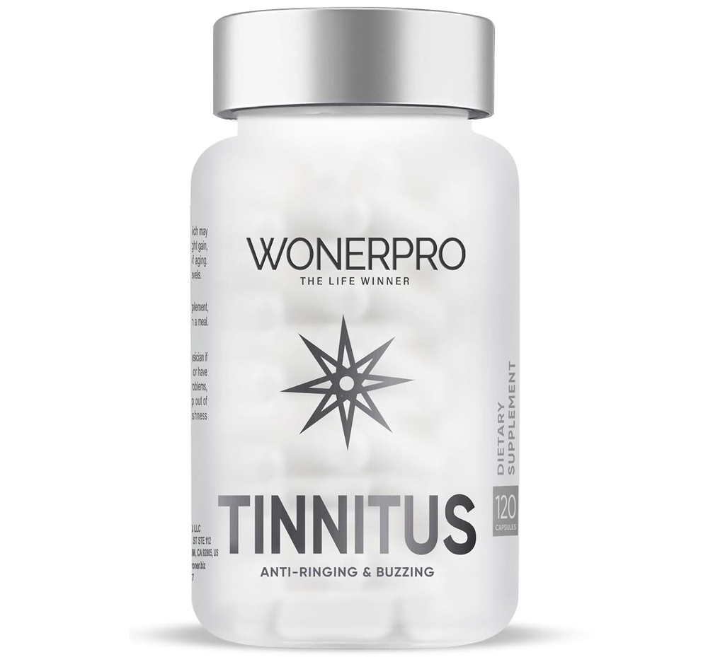 Tinnitus Relief für Ringen Ohren, 120 Kapseln Ohr Gesundheit Vitamine unterstützt Hörverluste und Reduziert Ringen in den Ohren für Männer & Frauen