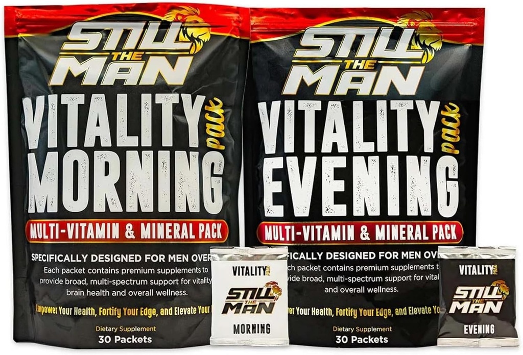 Vitality Box Supplemento Bundle per gli uomini Oltre 40 Vitamine essenziali, Minerali, & Botanical, 42 Frutta & Verdura Blend, per Vitality, & Immune Health.