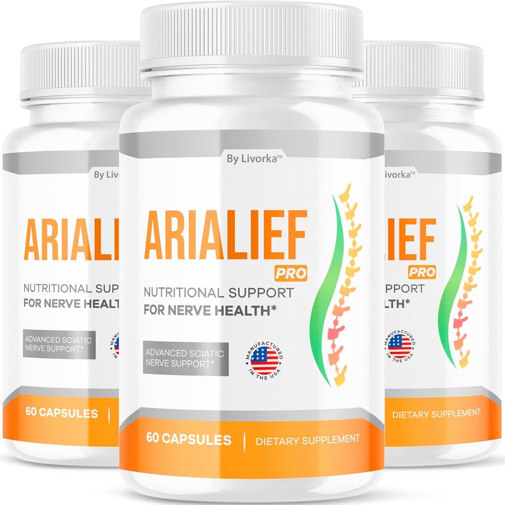 LIVORKA (3 Pack) Arialief Pro Capsule per Sciatica, Arialeaf Nutrizione Supporto per Nerve Health, Arialeaf Prime Palm Sciatica, Aria Leaf Primepalm Aria LIEF Vitamin, 3 Mesi