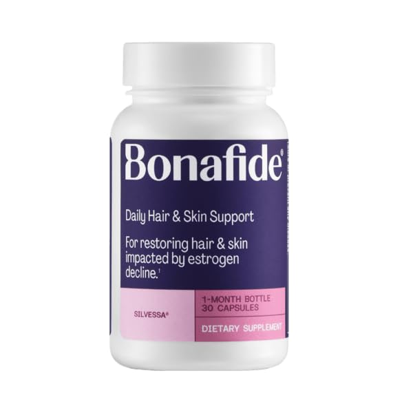 Bonafide Silvessa Hair & Skin Support Capsules – Sans hormones, sans médicaments Nourriture quotidienne pour les cheveux et la peau pendant la ménopause – 30 jours (30 capsules)