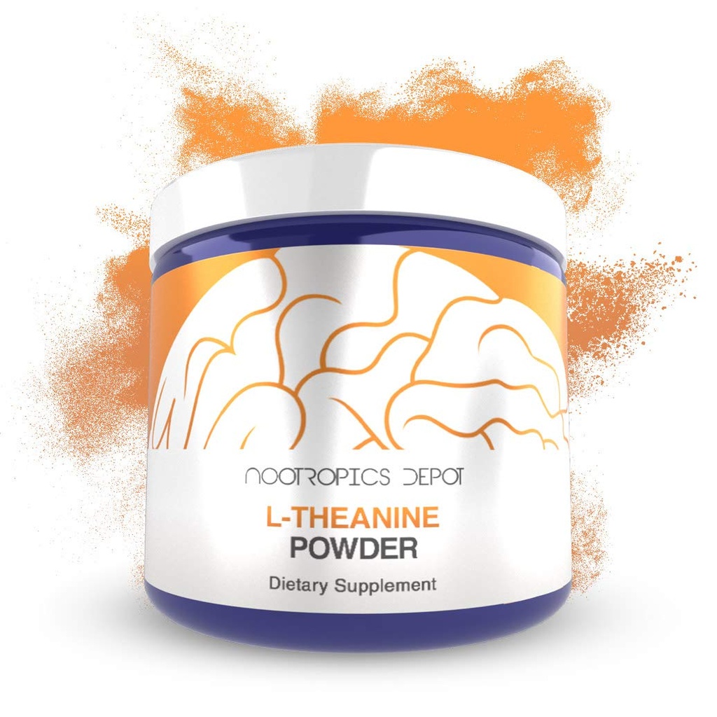 Nootropics Depot L-Theanine Powder 125 Grams | Promuove il rilassamento | Supporta livelli di stress sani + cicli di sonno | Promuove la funzione cognitiva + Focus | Integratore di aminoacidi