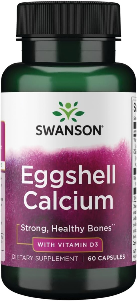 Swanson Eggshell Calcium mit Vitamin D-3 60 Kapseln
