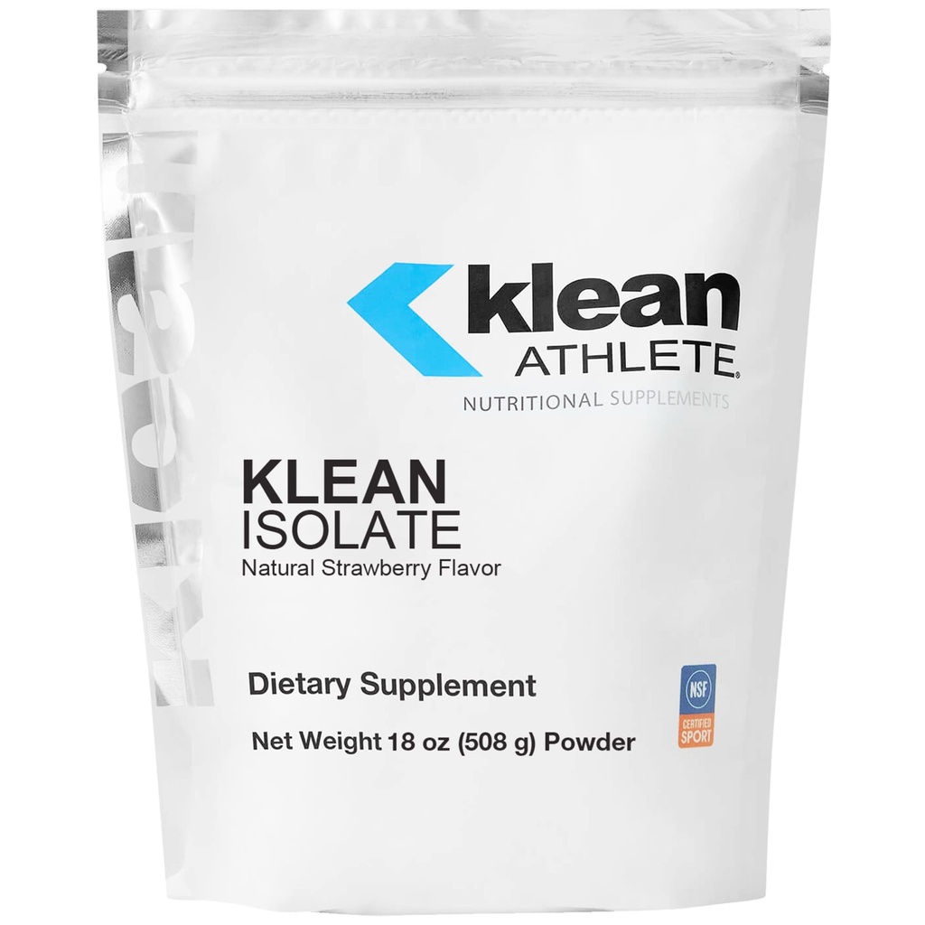Klean Athlete Klean Isolate | Whey Protein Isolate per migliorare l'assunzione giornaliera di proteine e aminoacidi per l'integrità muscolare* | NSF Certificato per lo sport | 18 once | Natural Strawberry Flavor