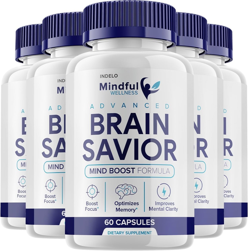(5 Pack) Mindful Wellness Advanced Brain Savior Kapseln Pillen, Gehirn Savior Mind Boost Ergänzung für Kognition und Fokus, Gehirn Savior Bewertungen, Mindful Wellness Brain Pill Supplement (300 Kapseln)
