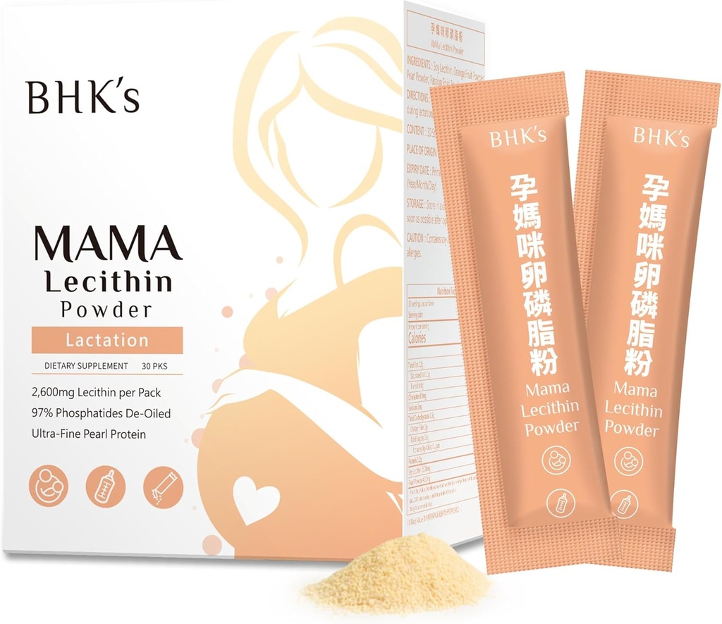 BHK's Lecithin for Clogged Milk Ducts, Loosen Existing Fatty Clogs, unterstützt Milchfluss, Verbesserung der Still- und Ernährungsqualität, 30 Sticks