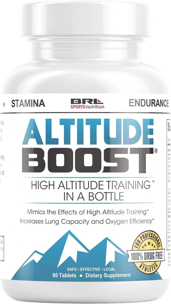 Altitude Boost. Formation à haute altitude dans une bouteille pour augmenter VO2 Max, Endurance, Oxygène avec acide alpha lipoïque, fer et vitamine B 12 (60 comprimés)