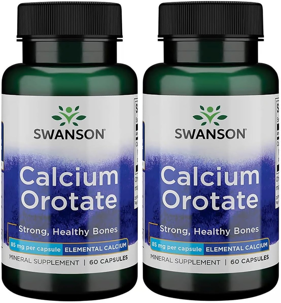 Swanson Calcium Orotate 85 mg 60 Caps 2 Pack