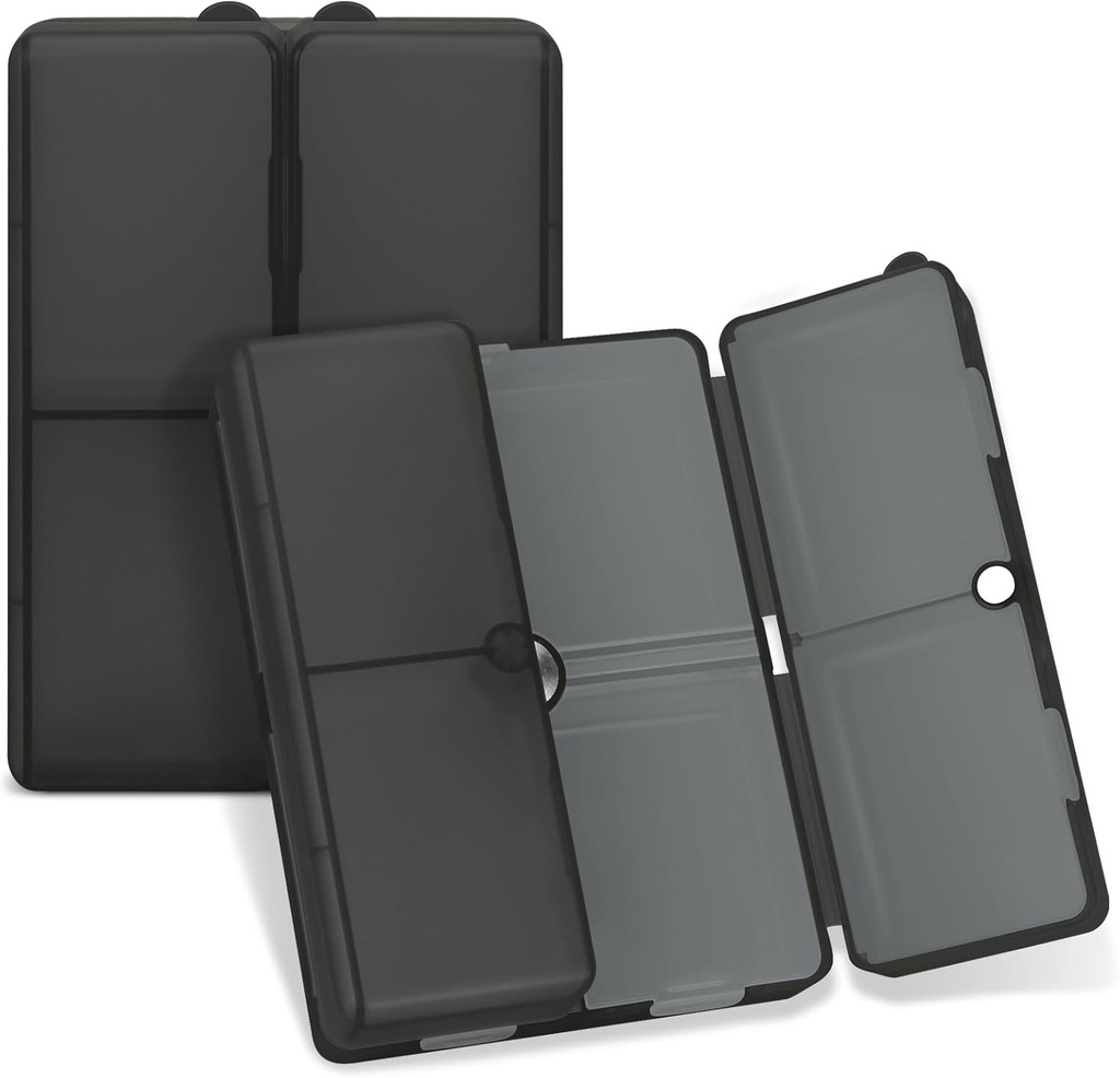 FYY Daily Pill Organizer,7 Komponenten Tragbare Pille Fall Reise Pille Organizer,[Folding Design] Große Pille Box für Geldbeutel, um Vitamine zu halten, Kaffee Leberöl, Ergänzungen und Medikamente-Klar Schwarz
