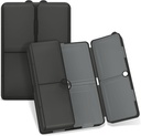 FYY Daily Pill Organizer,7 Komponenten Tragbare Pille Fall Reise Pille Organizer,[Folding Design] Große Pille Box für Geldbeutel, um Vitamine zu halten, Kaffee Leberöl, Ergänzungen und Medikamente-Klar Schwarz
