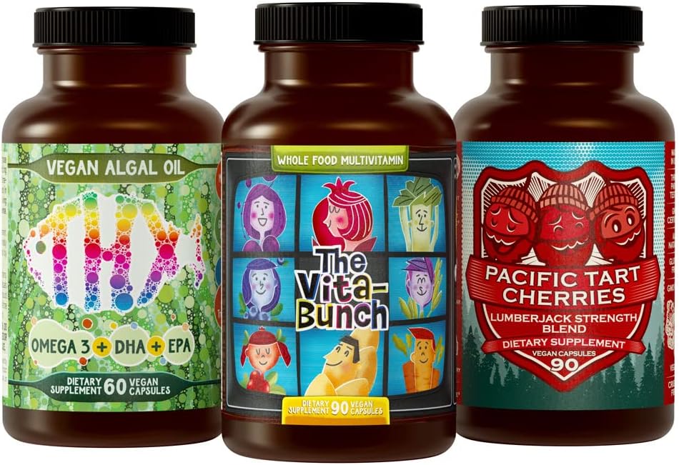 Tart Cherry + aliments entiers Multivitamine + Oméga-3 Bundle