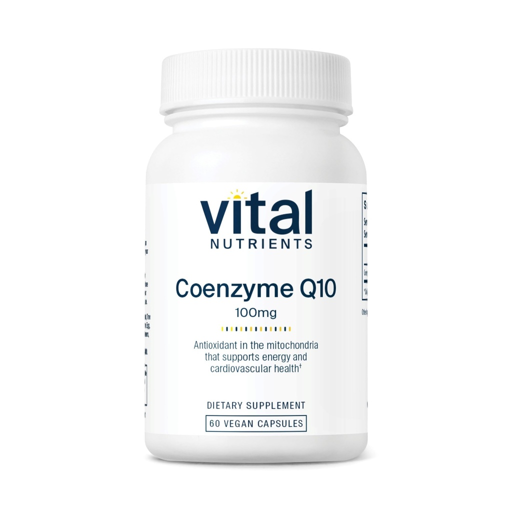 Les nutriments vitaux CoQ10 100mg de supplément végétalien CoEnzyme Q10 d'Ubiquinone d'Ubiquinone d'un antioxydant puissant pour soutenir la santé cardiaque et les niveaux d'énergie*