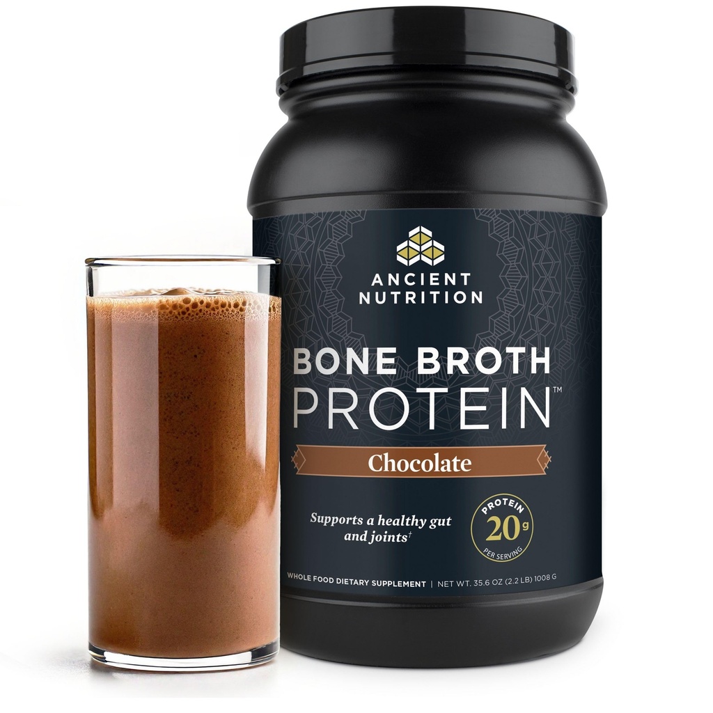 Ancient Nutrition Grass Fed, Cage Free, Knochen Broth Protein Powder, 20g Protein, Hydrolysed Collagen Peptides, Keto & Paleo Friendly, Unterstützt Gelenk, Gut Health, Schokolade, 40 Portionen