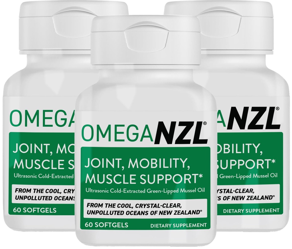 Supplément de soutien pour joint Omega-3 original, Meilleur soulagement des muscles naturels, Capsules d'huile de moules lipées vertes, 180 Softgels, Pas d'arrière-goût de poisson