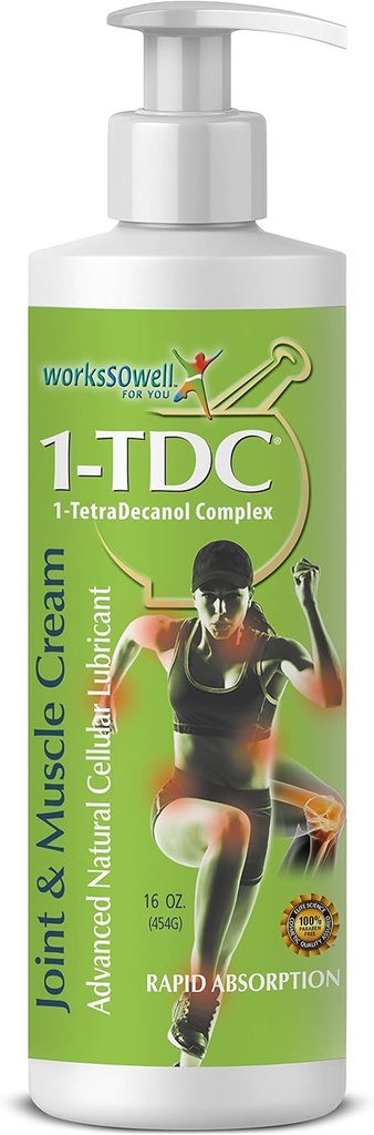 1tdc Joint & Muscle Relief Cream - Verwenden Sie auf Back, Knie, Neck, Schulter, Hip - Beruhigt Stiff Gelenke, Muskeln und Verletzungen in 5-10 Minuten - Relaxer - 16 oz