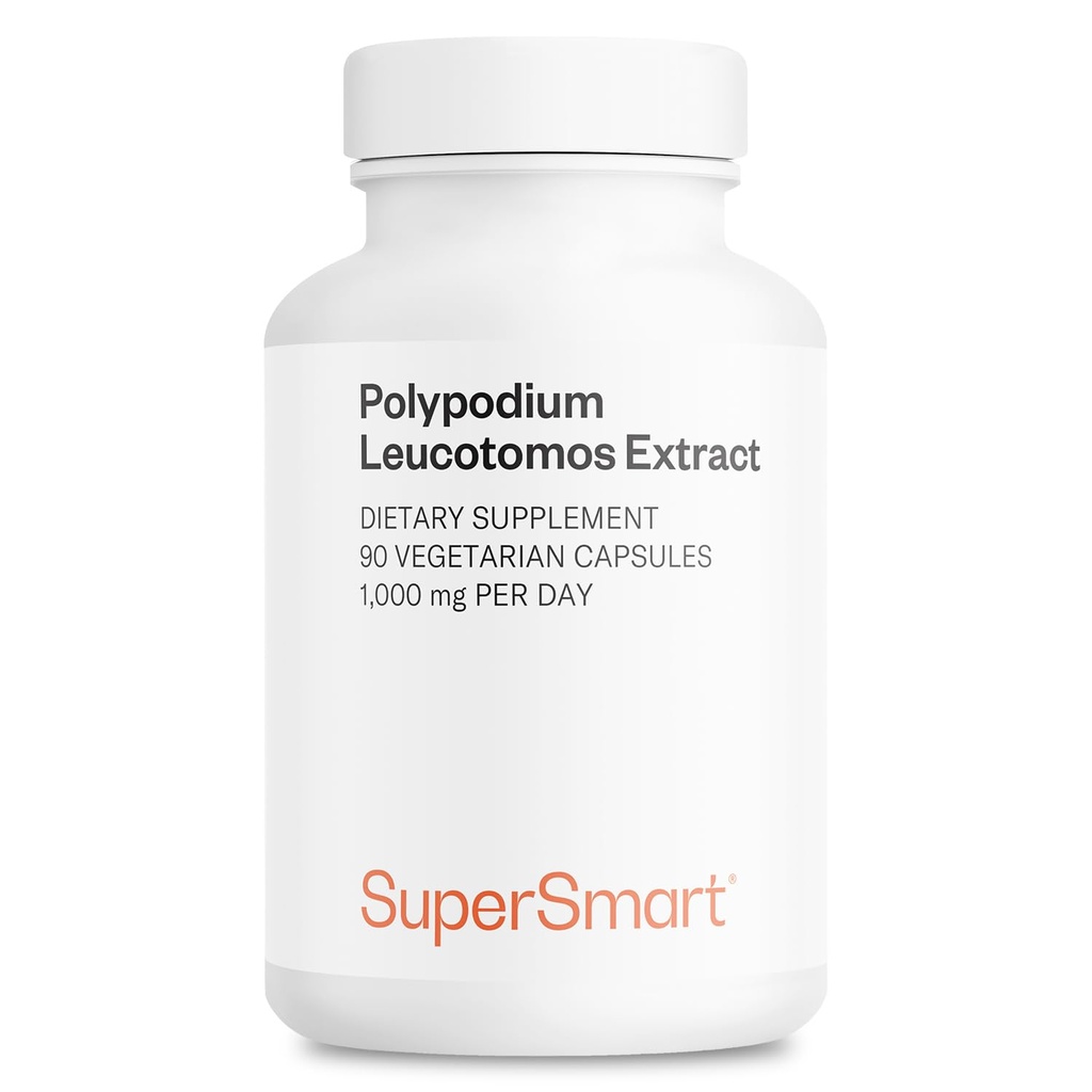 Supersmart - Polypodium Leucotomos Extract 1000 mg al giorno (PLE Supplement) - Skin Protection & Health - Antiossidante Formula - Fern Extract | Non-GMO & Gluten Free - 90 capsule vegetariane