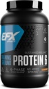 EFX Sports Entraînement Protéines au sol 6=1 Isolé et concentré, blanc d'oeuf et protéines de pois 26g 6-Source Protéines à libération prolongée 32 portions (chocolat)