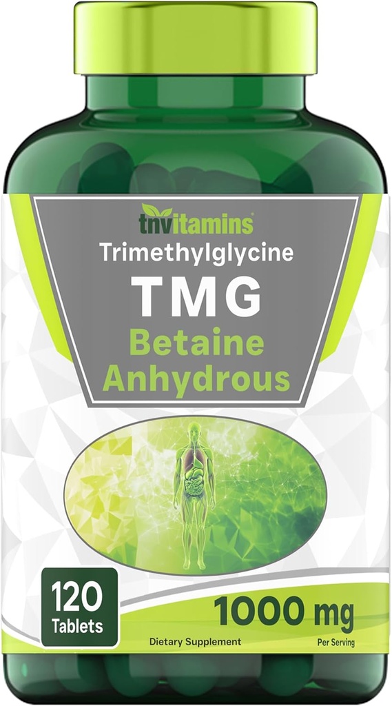TMG Supplement 1000mg (betaine anhydrous) 120 Tabletten | Better Than Betaine HCL* | Homocystein Support* | Trimethylglycine | Non-GMO, Made in the USA!