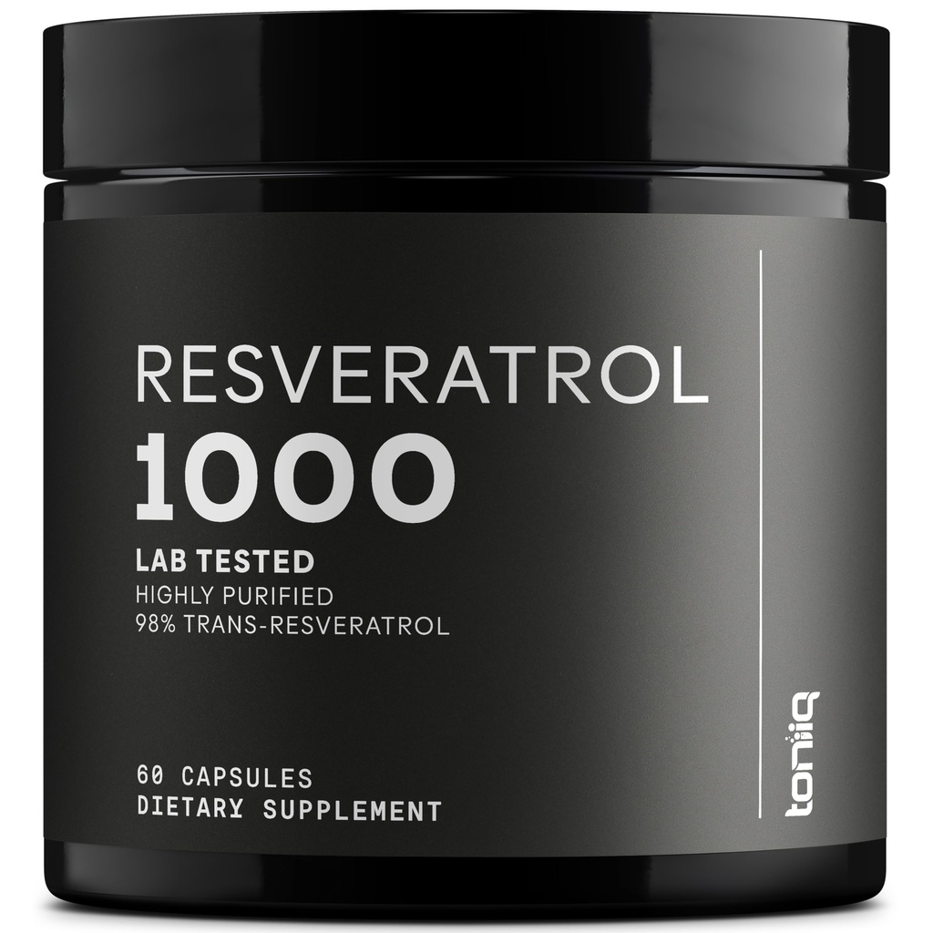 Resveratrolo 1000mg - 98% puro, altamente purificato e biodisponibile - Estratto di radice di poligono di resveratrolo - 60 capsule