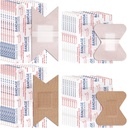Sinmoe 100 pièces Tissu flexible Bandes adhésives Bandes de boutons et de bouts de doigts Boîte de variétés pour l'entretien des plaies Emballage en vrac pour trousses de premiers soins en 2 tailles, 3 x 1,5 pouce, 1,8 x 2 pouce(Brown)