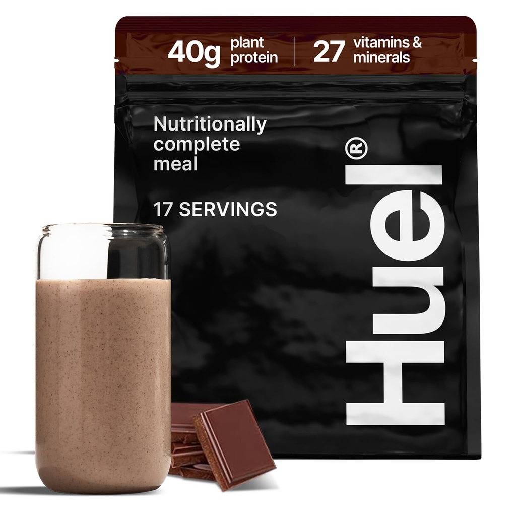 Huel Black Edition | Chocolate 40g Vegan Protein Pulver | Nutritionally Complete Meal | 27 Vitamine und Mineralien, Glutenfrei | 17 Servierungen