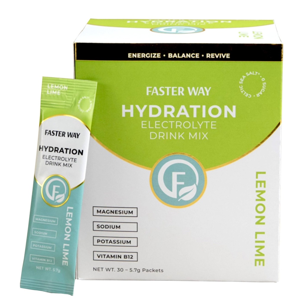 Modo più veloce - Idratazione - Miscela di bevanda elettrolita - Con Aceto di sidro di mele, Coline, Probiotici e Vitamine B naturali - Energize & Revive - Pacchetti di polvere - Zuccheri Zero -Gluten Free -Lemon Lime -30 Pack