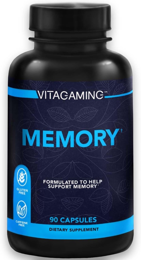 Supplément Cerveau Mémoire avec/Vitamines – Clarté mentale, Mémoire, Focus & Concentration. Nootropic testé cliniquement comprend Bacopa, Phosphatidylsérine, Rhodiola Rosea, Ashwagandha 90 Capsules