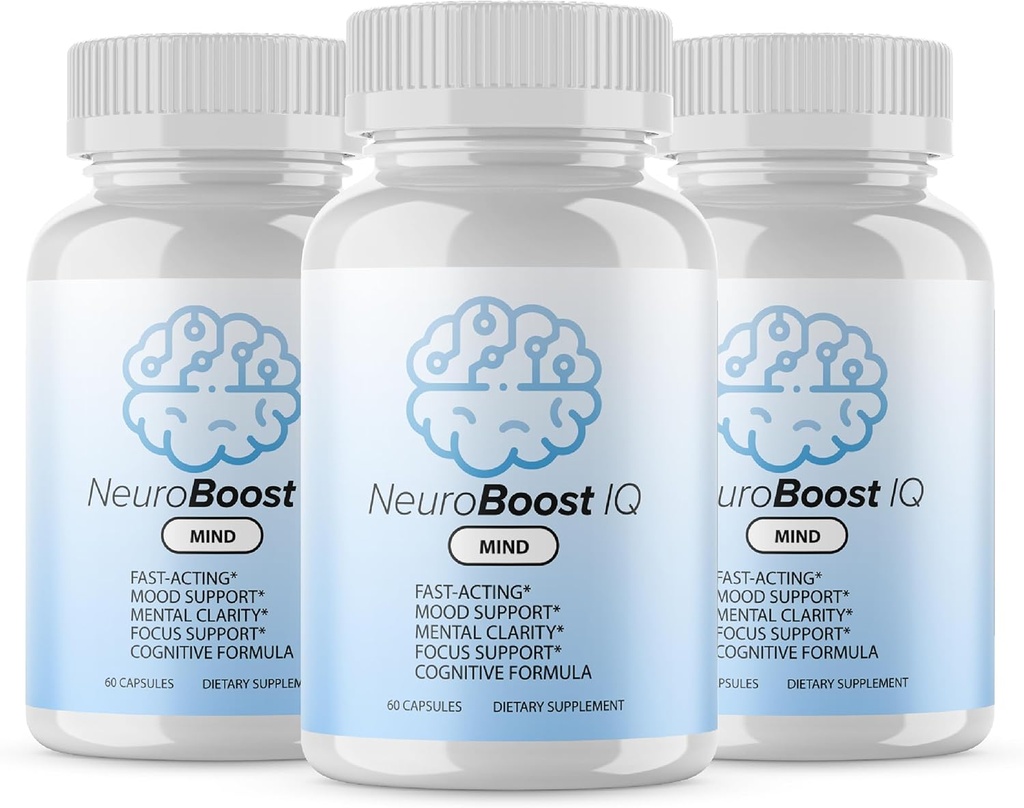 Ufficiale... 3 Pack - NeuroBoost IQ Brain Supplement - Massima resistenza NeuroBoost IQ Mente Formula avanzata con Fish Oil, Ginkgo Biloba - Neuro Boost IQ Supplementari (180 capsule)