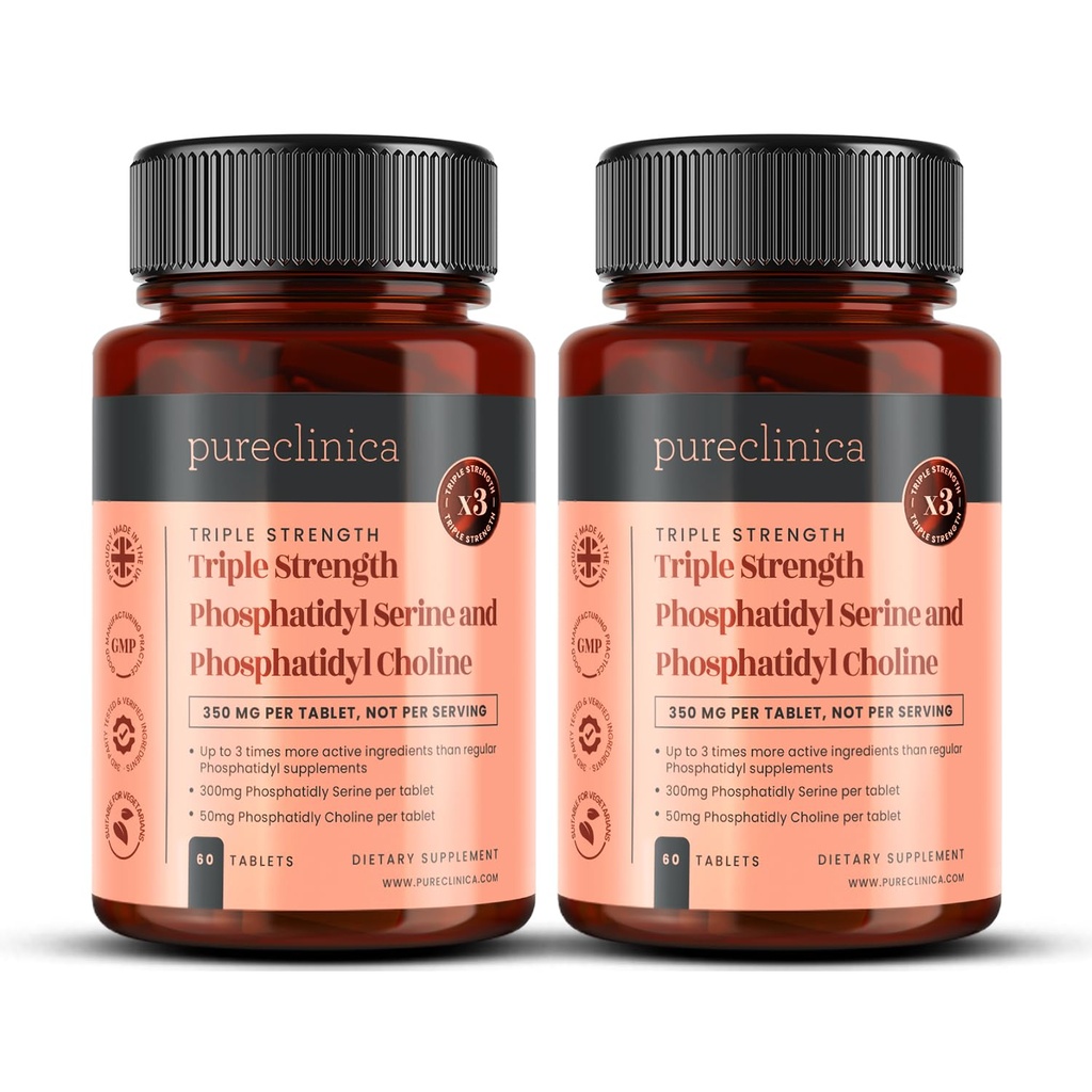 Triple Strength Phosphatydyl Serin und Phosphatidyl Choline x 120 Tabletten (2 Flaschen von 60 Tabletten)