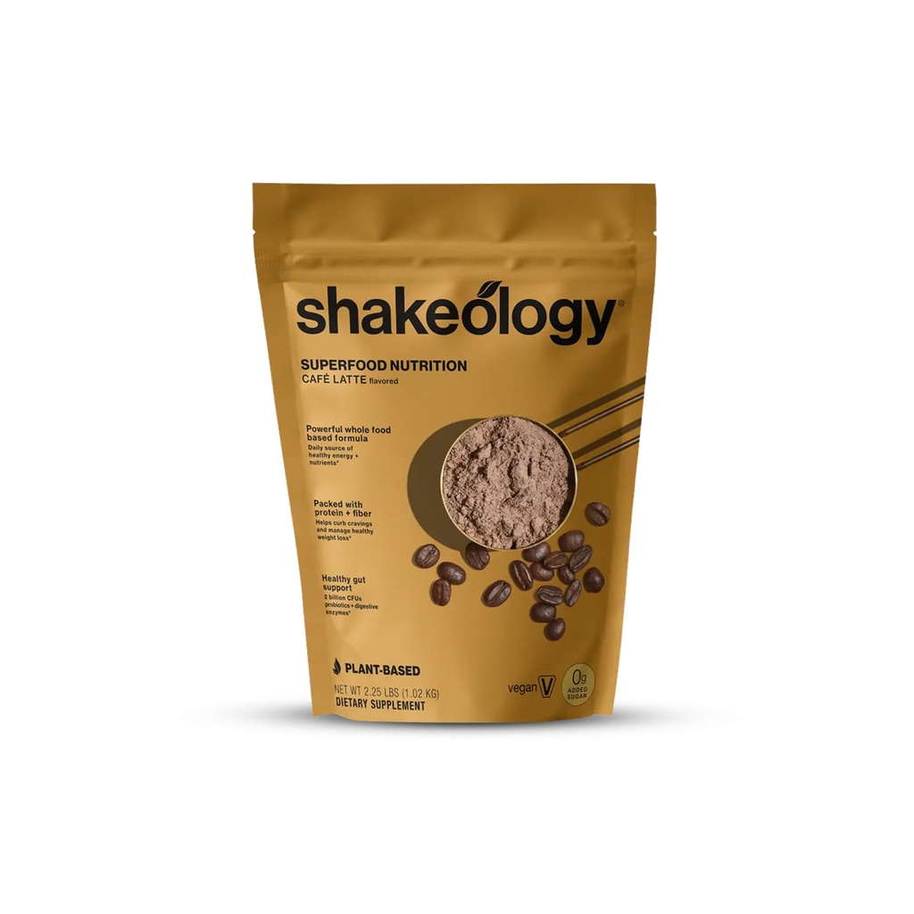 Shakeology 0g Hinzugefügt Zuckerpflanzen basierte Protein-Pulver-Mischung, Glutenfreie Shake mit Vitaminen und Mineralstoffen – hilft gesunden Gewichtsverlust, Lean Muscle, Gut Health – Cafe Latte, 30 Portionen