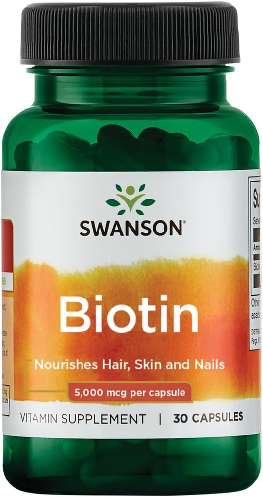 Swanson Biotin B7 Vitamine 5000 mcg 30 Capsules