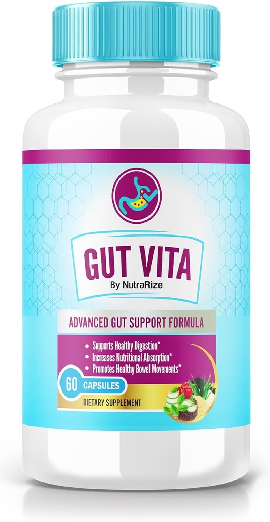 Gut Vita Capsules - Gut Vita Supplemento per Advanced Digestive Wellness, Formula All-Natural per Support Gut Health, GutVita Ripristino ottimale Gut Flora, Pastillas Recensioni (60 Capsule)