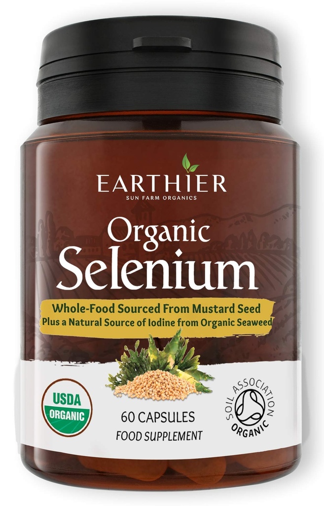 Organisches Selen 200 mcg mit Jod und Kieselsäure Alle von Certified Organic Whole Foods - Zwei Monate Versorgung
