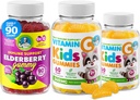 DR. MORITZ Vitamin C Gummies and Elderberry Gummies for Kids and Adults - Immune Support Low-Sugar Chewable Gummy Vitamins for Toddlers - Vegetarian Gelatin-Free Children's Dietary Supplement