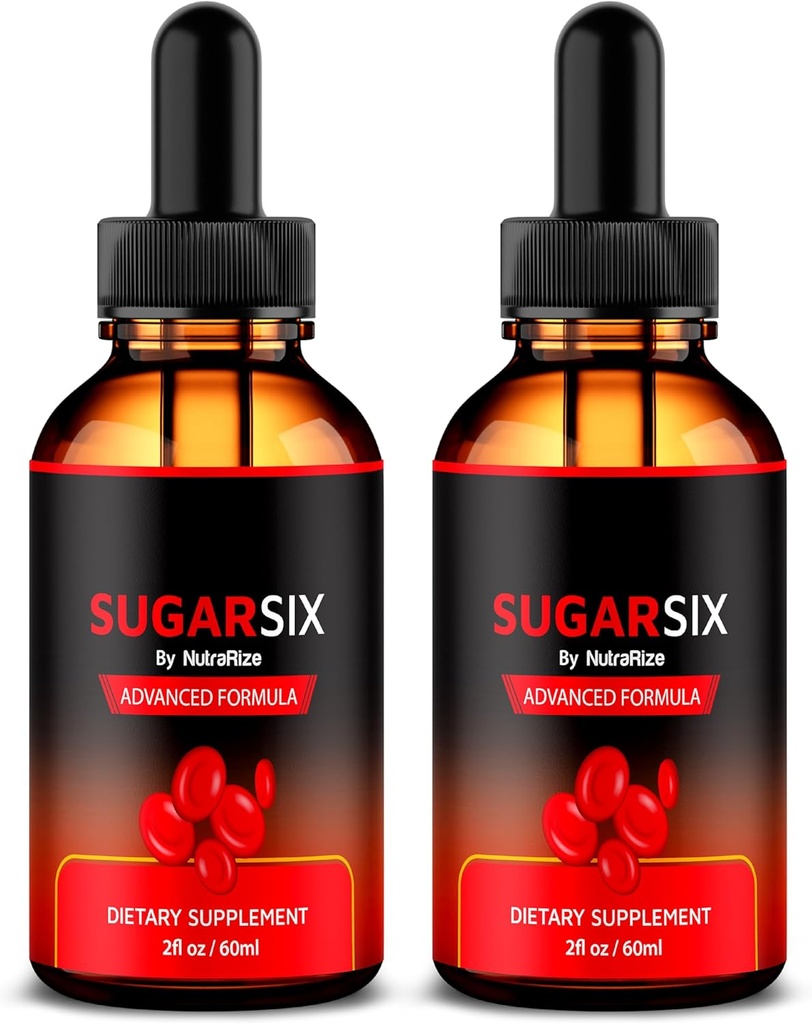 NutraRize (2 Pack) SugarSix Drops, Official Sugar Six Liquid Formula, Tutto il supporto naturale per livelli stabili e sani, Dropper Premium per mantenere una buona Circolazione, Sugar Six Review (60 Serve)