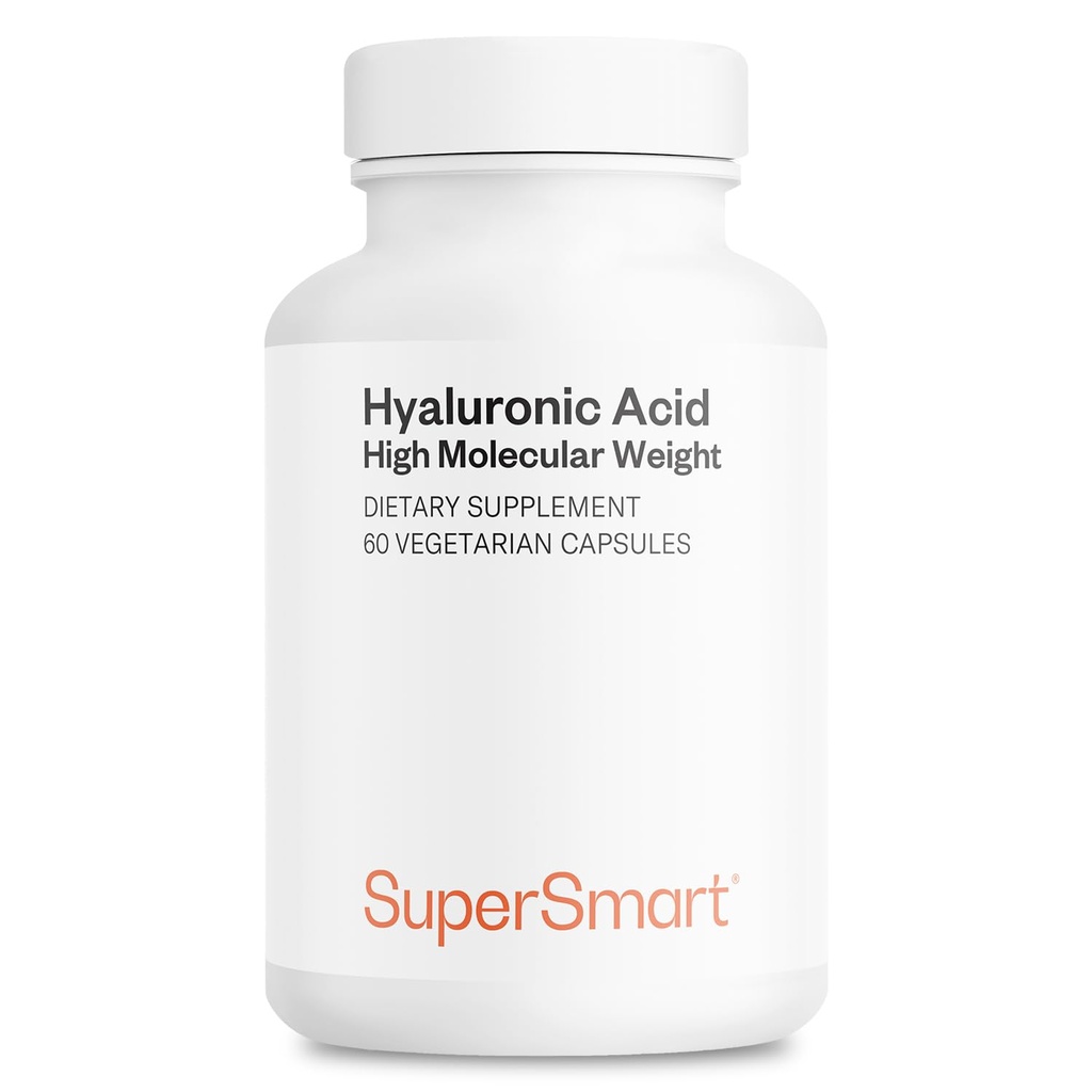 Supersmart supplément à l'acide hyaluronique 300mg par jour (Hyaluronate de sodium) - poids moléculaire élevé 1,2 million de Daltons