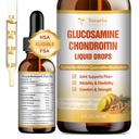 Glucosamin Chondroitin MSM Liquid Drops FSA-HSA - Joint Support Supplement for Mobility, Flexibility & Bones Chondroitin Sulfate Supplement Turmeric, Quercetin, Bromelain, MSM Oil 2 FL.OZ