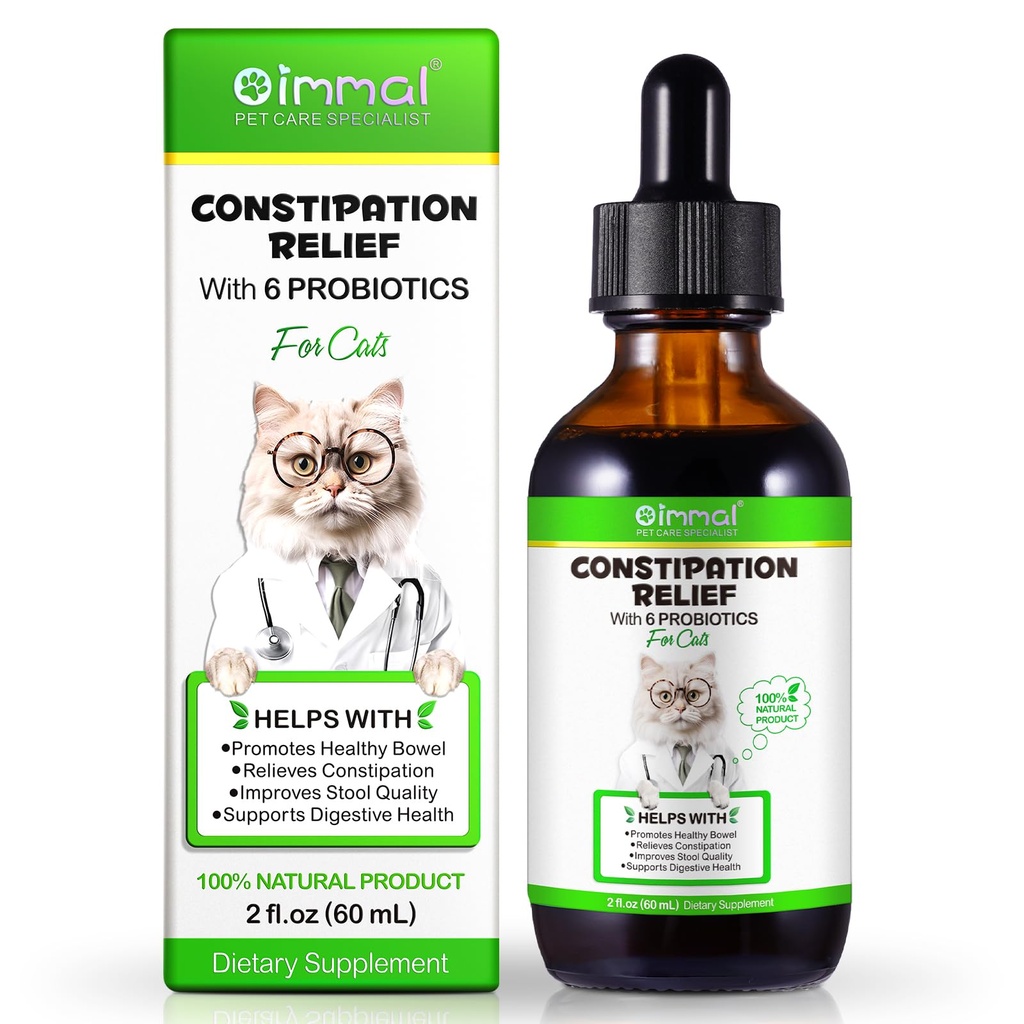 Rilievo di costipazione del gatto, Rilievo di costipazione per i gatti, Lassativi naturali del gatto per la costipazione, Morbidiante dello sgabello del gatto, 2 fl.oz