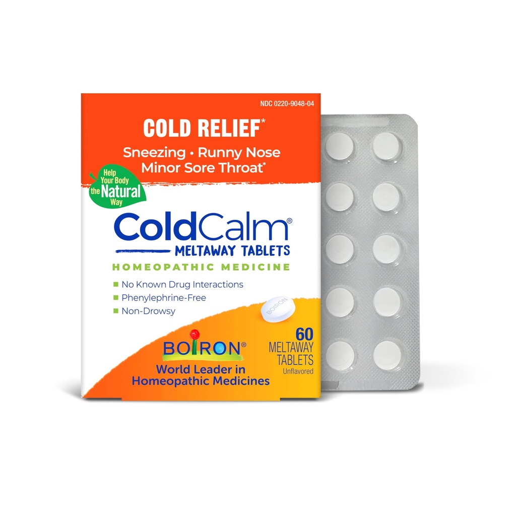 Boiron ColdCalm Tablets für Relief von gemeinsamen kalten Symptomen wie Niesen, Runny Nose, Sore Throat und Nasal Congestion - Nicht-Drowsy - 60 Count